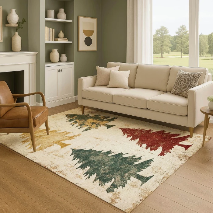 Addison Mayfield Ivory AMF1811 - 8ft. Round Rug