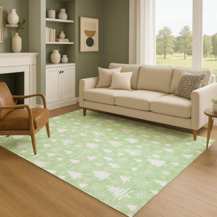 Addison Mayfield Green AMF1815 - 8ft. Round Rug