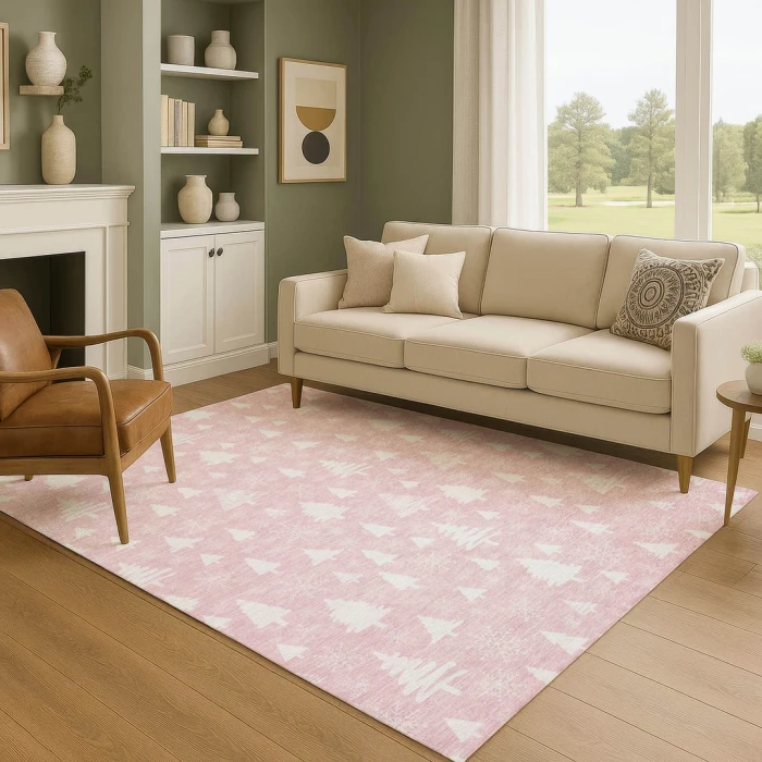 Addison Mayfield Pink AMF1815 - 8ft. Round Rug