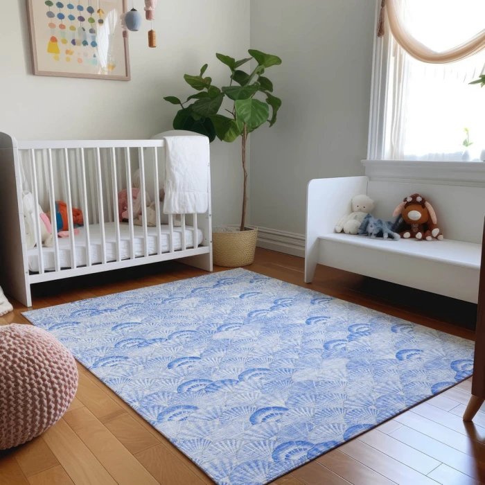Addison Mayfield Blue AMF181 - 8ft. Round Rug