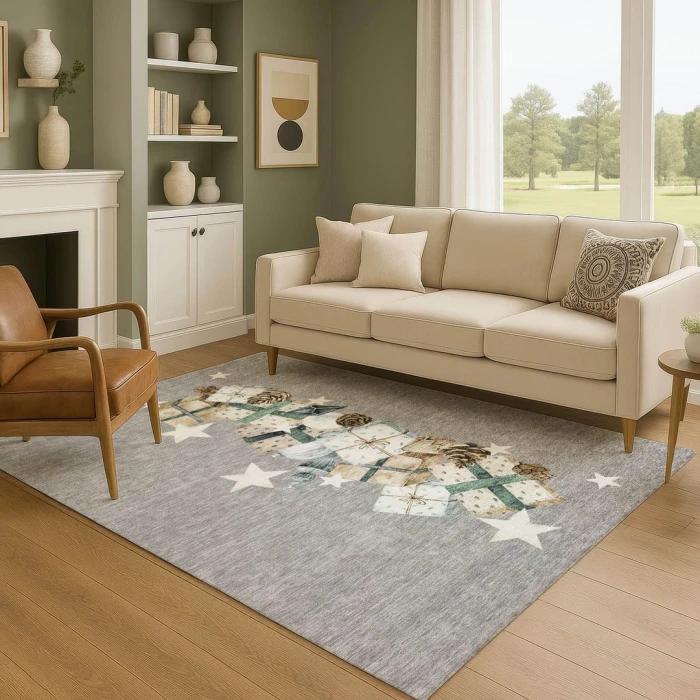 Addison Mayfield Gray AMF1825 - 8ft. Round Rug