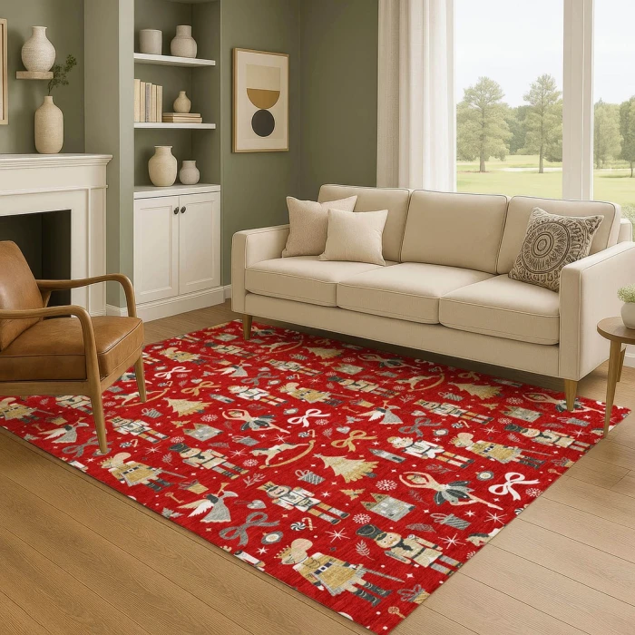 Addison Mayfield Red AMF1827 - 8ft. Round Rug
