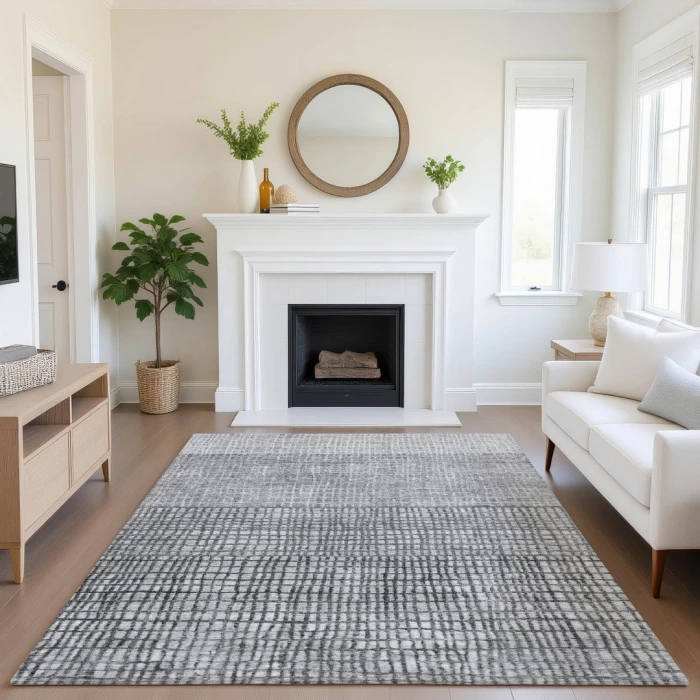 Addison Mayfield Gray AMF1831 - 8ft. Round Rug