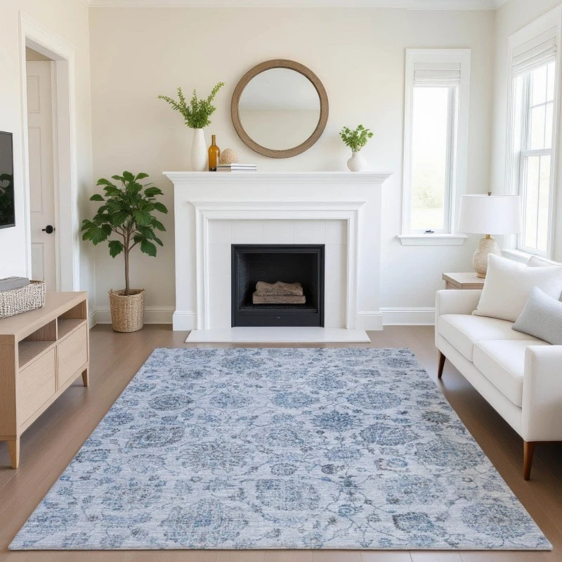 Addison Mayfield Blue AMF1833 - 8ft. Round Rug