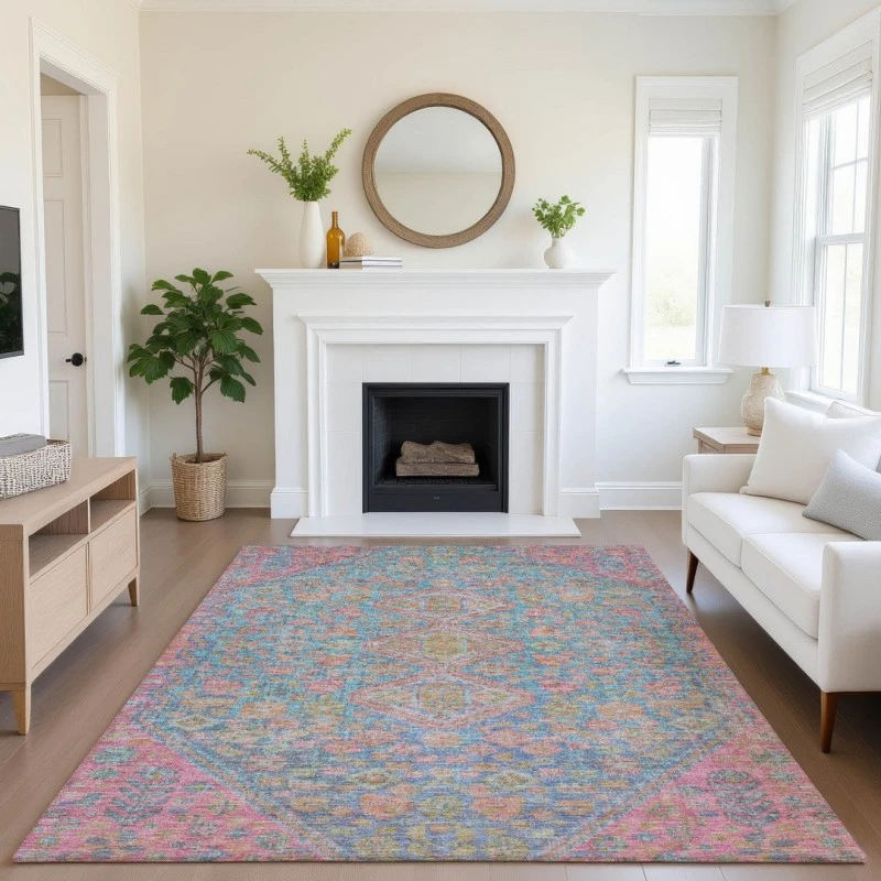 Addison Mayfield Blue AMF1834 - 8ft. Round Rug