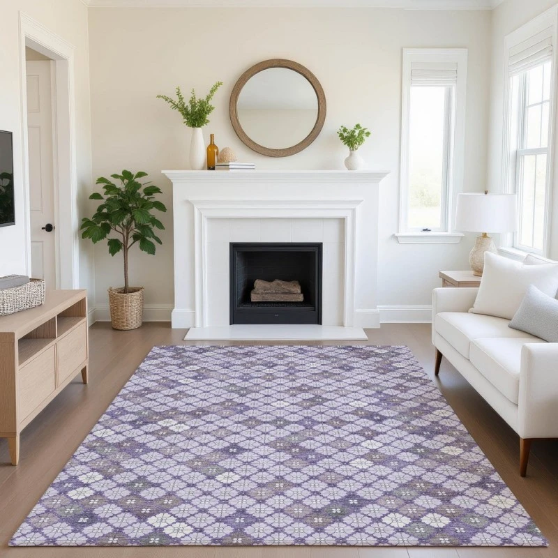 Addison Mayfield Purple AMF1837 - 8ft. Round Rug