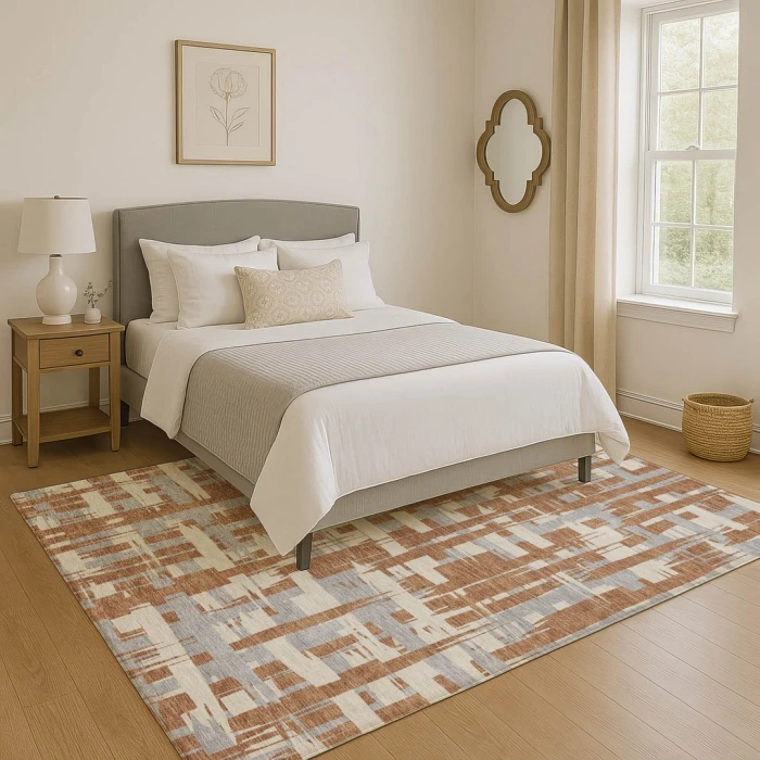 Addison Mayfield Orange AMF1849 - 8ft. Round Rug