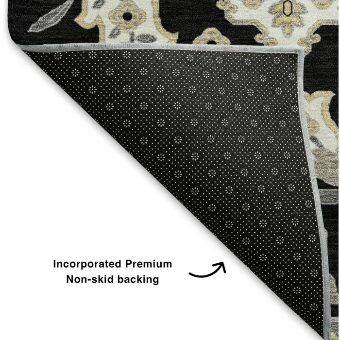 Addison Mayfield Black AMF1853 - 8ft. Round Rug