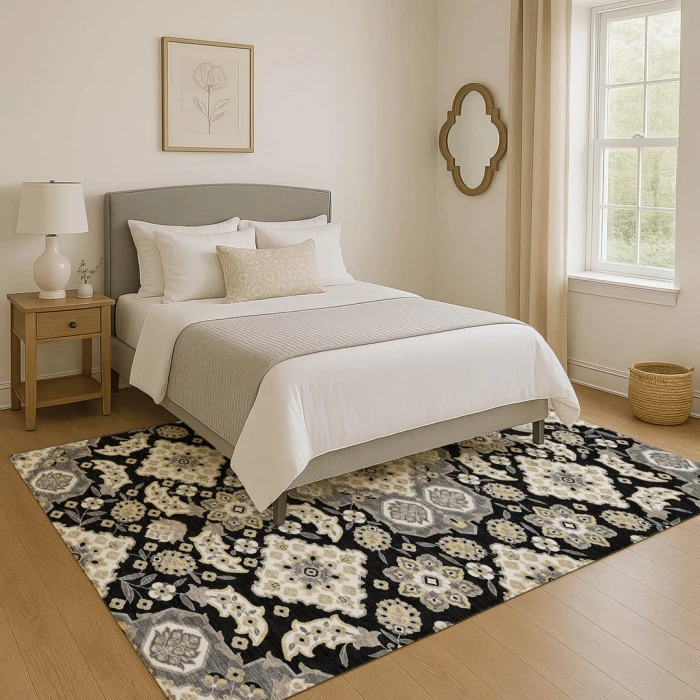Addison Mayfield Black AMF1853 - 8ft. Round Rug