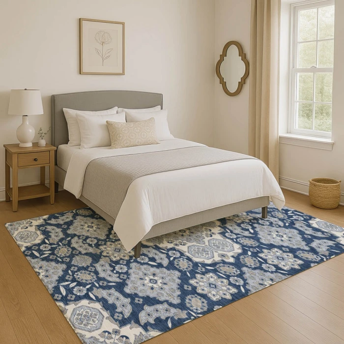 Addison Mayfield Blue AMF1853 - 8ft. Round Rug