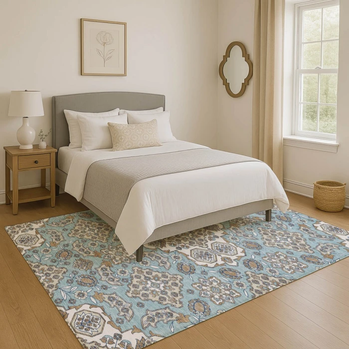 Addison Mayfield Blue AMF1853 - 8ft. Round Rug