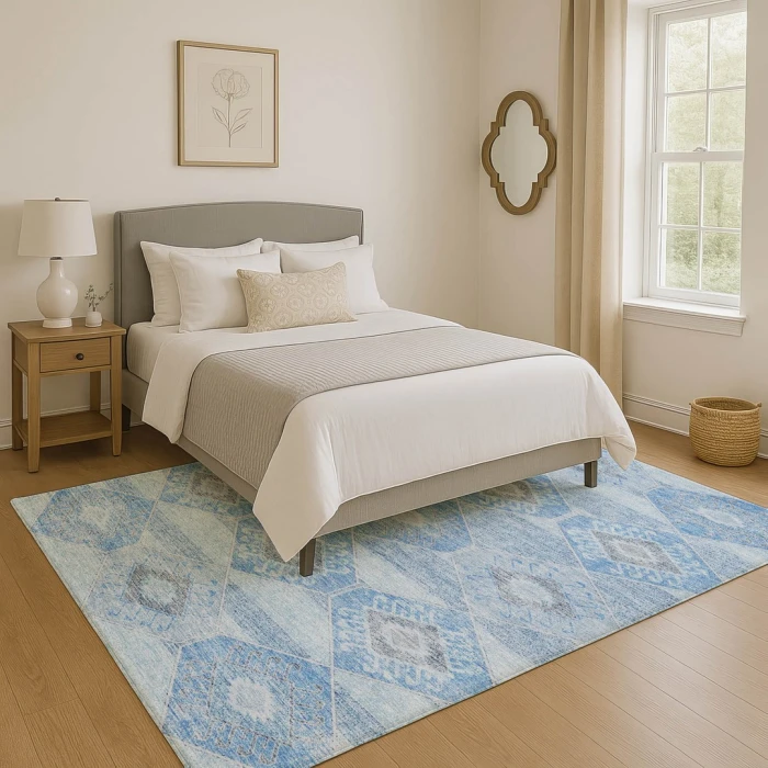 Addison Mayfield Blue AMF1857 - 8ft. Round Rug