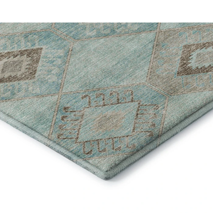 Addison Mayfield Teal AMF1857 - 8ft. Round Rug