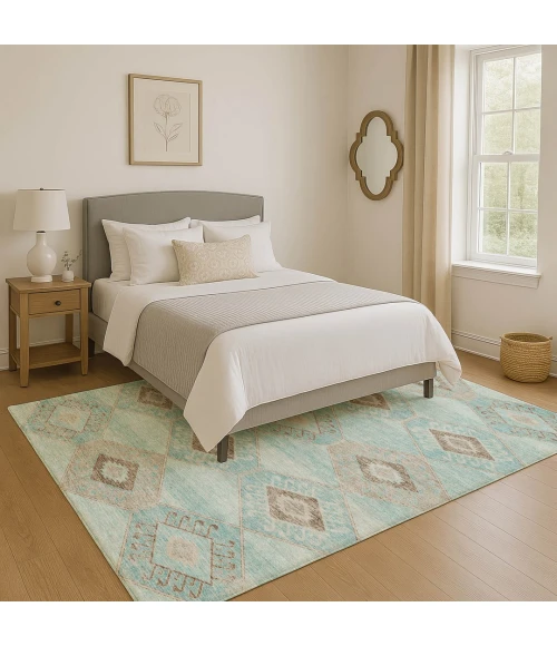 Addison Mayfield Teal AMF1857 - 8ft. Round Rug