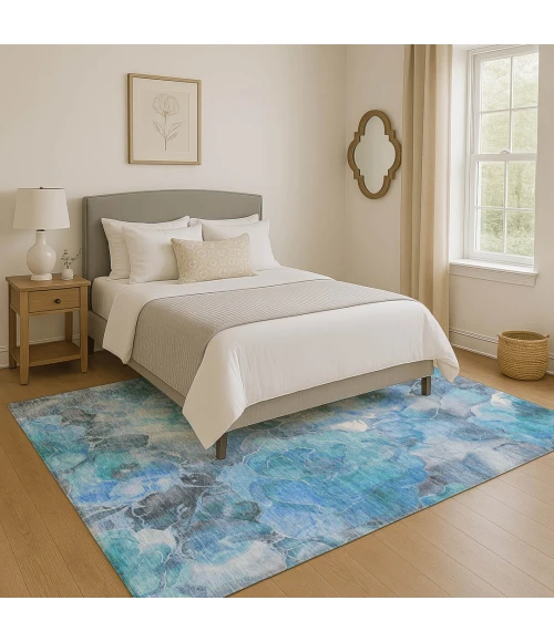 Addison Mayfield Blue AMF1859 - 8ft. Round Rug