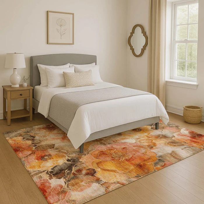 Addison Mayfield Orange AMF1859 - 8ft. Round Rug