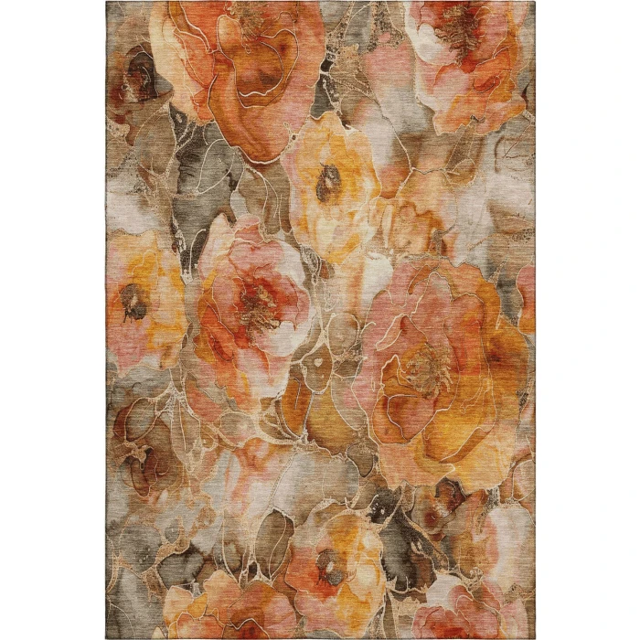 Addison Mayfield Orange AMF1859 - 8ft. Round Rug