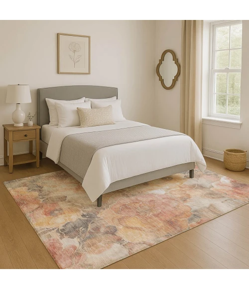 Addison Mayfield Orange AMF1859 - 8ft. Round Rug