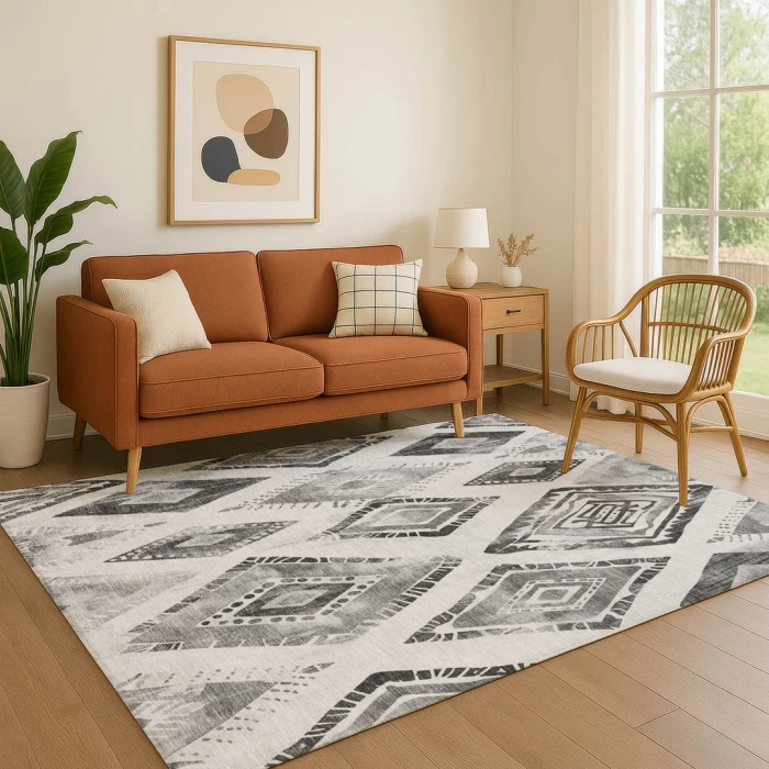 Addison Mayfield Gray AMF1861 - 8ft. Round Rug