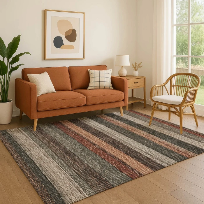 Addison Mayfield Orange AMF1865 - 8ft. Round Rug