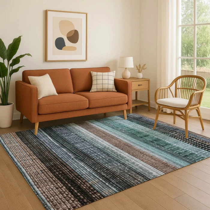 Addison Mayfield Teal AMF1873 - 8ft. Round Rug