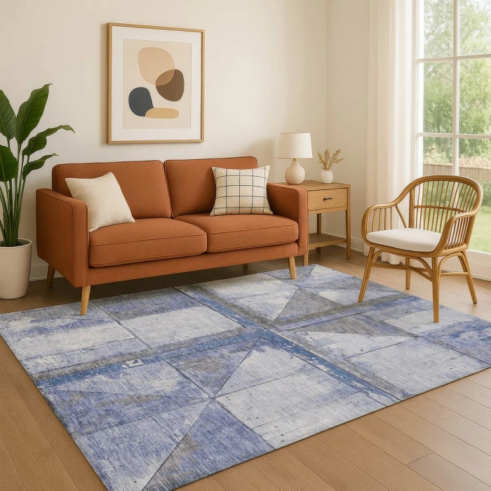 Addison Mayfield Blue AMF1876 - 8ft. Round Rug