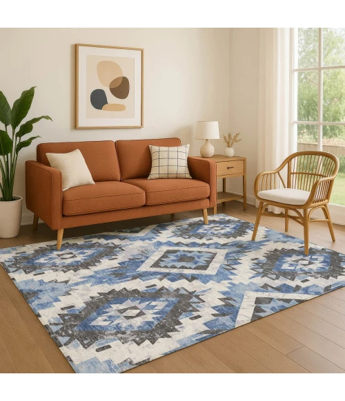 Addison Mayfield Blue AMF1878 - 8ft. Round Rug