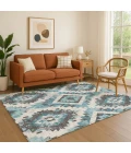 Addison Mayfield Teal AMF1878 - 8ft. Round Rug