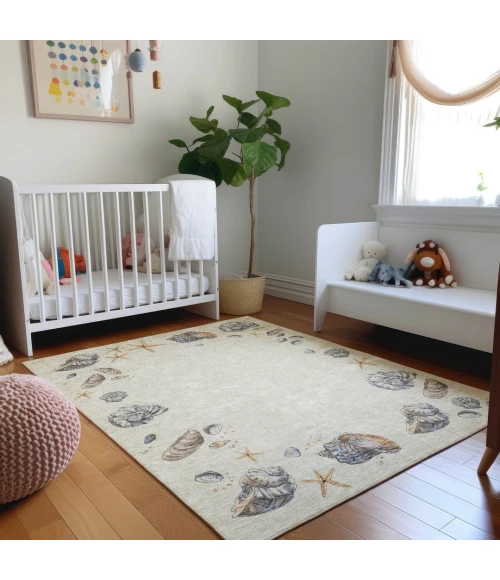 Addison Mayfield Ivory AMF188 - 8ft. Round Rug