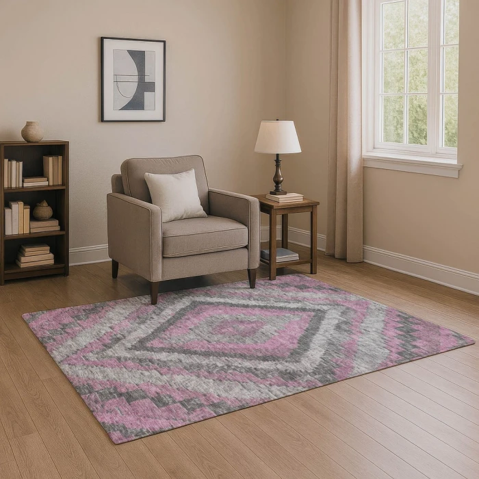 Addison Mayfield Pink AMF1890 - 8ft. Round Rug