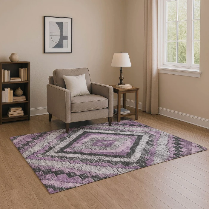Addison Mayfield Purple AMF1890 - 8ft. Round Rug
