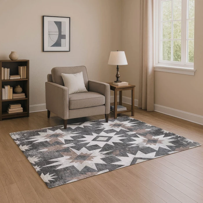 Addison Mayfield Gray AMF1893 - 8ft. Round Rug