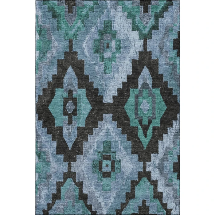 Addison Mayfield Teal AMF1894 - 8ft. Round Rug