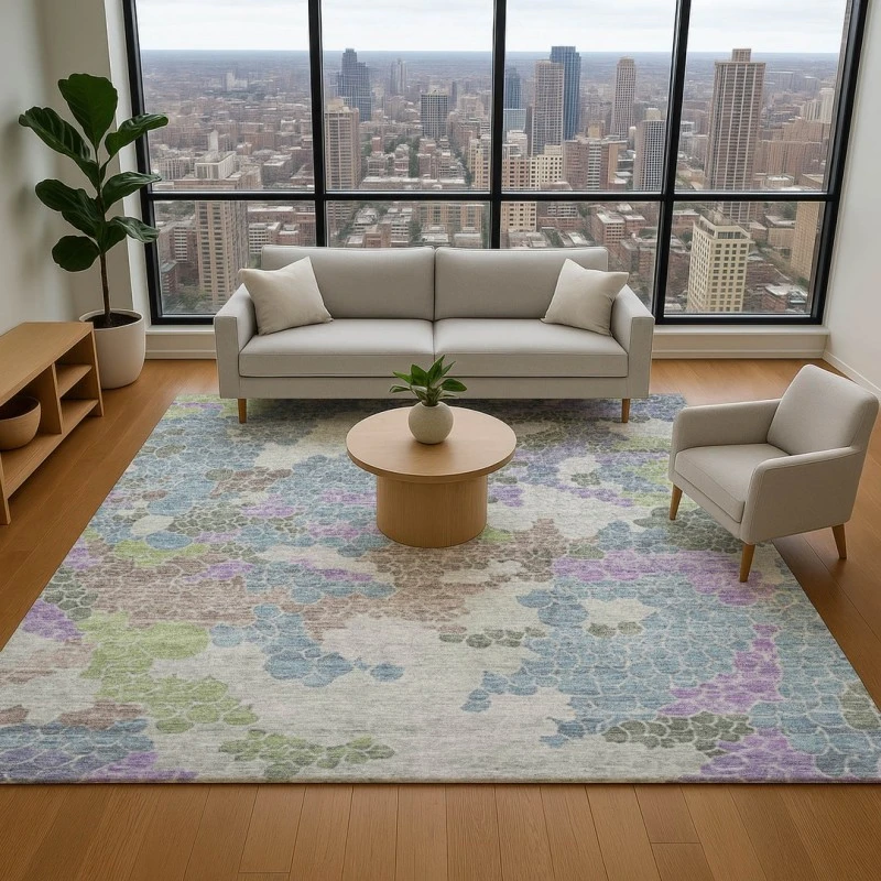 Addison Mayfield Blue AMF1906 - 8ft. Round Rug