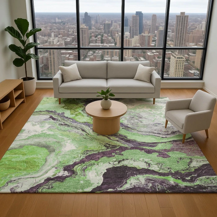 Addison Mayfield Green AMF1908 - 8ft. Round Rug