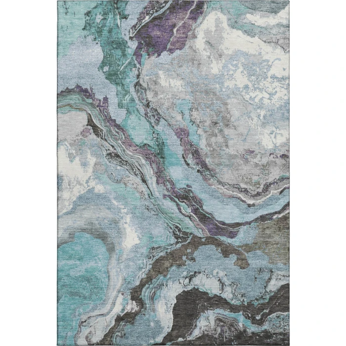 Addison Mayfield Teal AMF1908 - 8ft. Round Rug