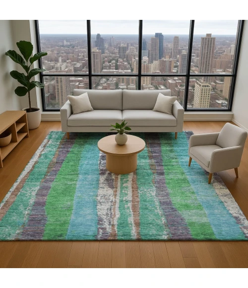 Addison Mayfield Teal AMF1910 5ft. x 7ft. 6in. Rect. Rug