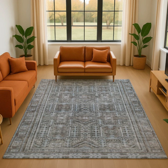 Addison Mayfield Brown AMF1920 - 8ft. Round Rug