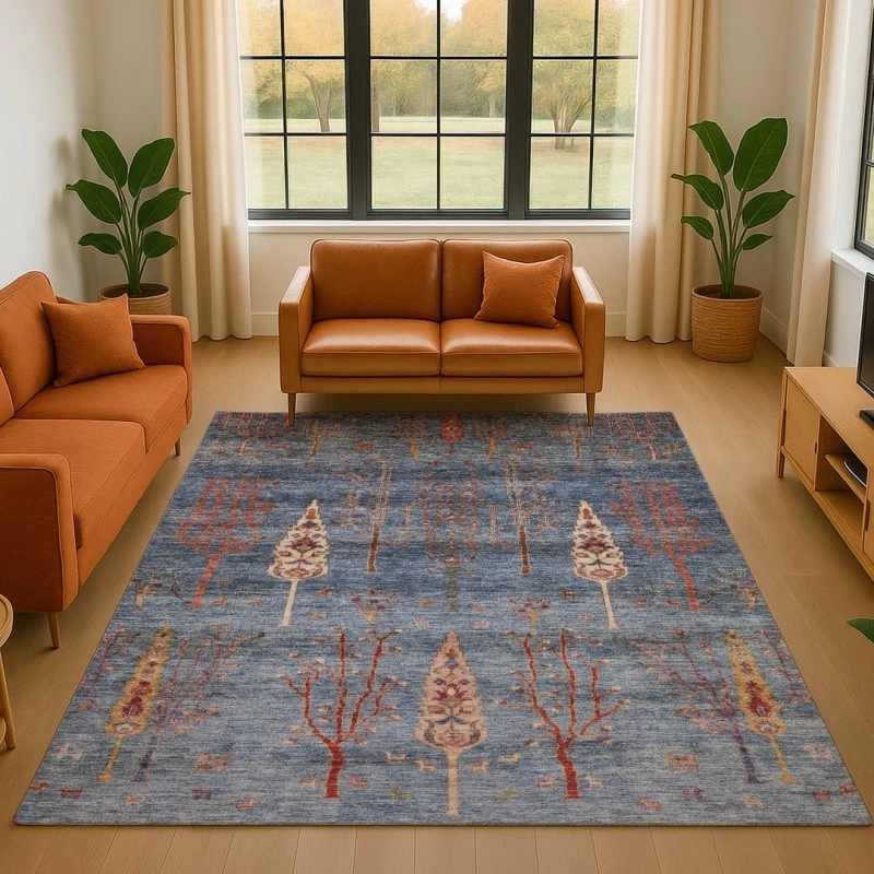 Addison Mayfield Blue AMF1922 - 8ft. Round Rug