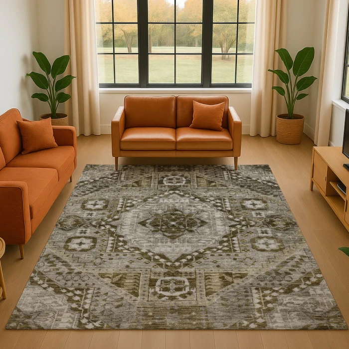 Addison Mayfield Brown AMF1924 - 8ft. Round Rug
