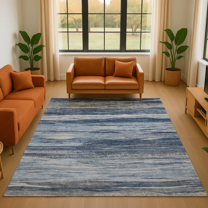 Addison Mayfield Blue AMF1933 - 8ft. Round Rug