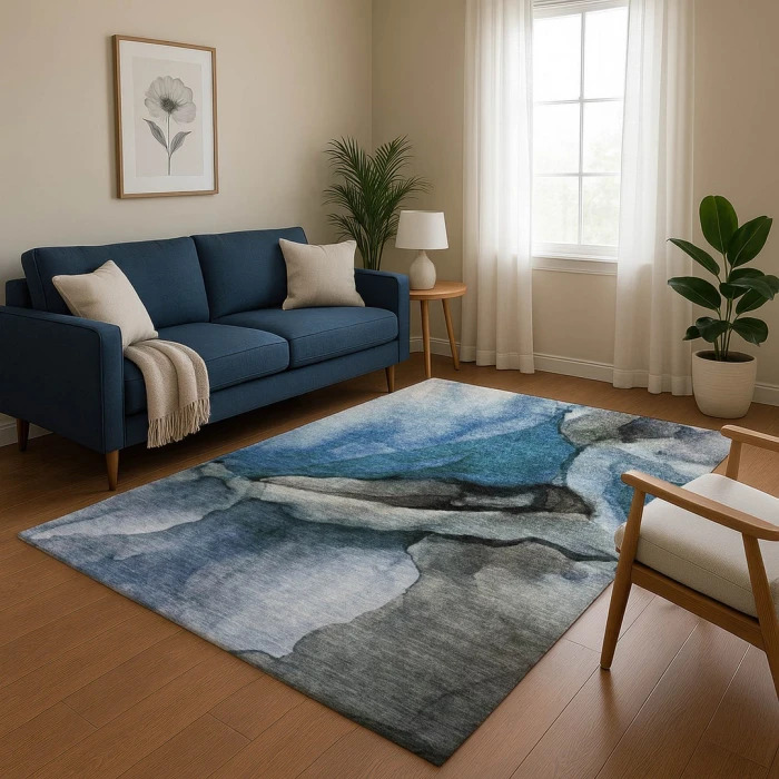 Addison Mayfield Blue AMF1937 - 8ft. Round Rug