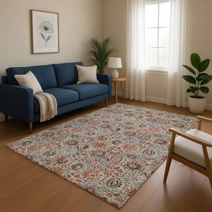 Addison Mayfield Orange AMF1938 - 8ft. Round Rug