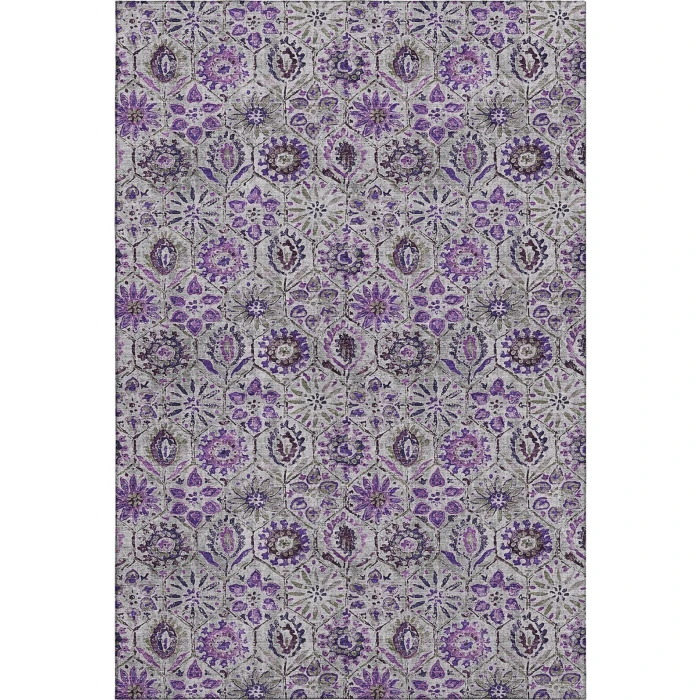 Addison Mayfield Purple AMF1938 - 8ft. Round Rug