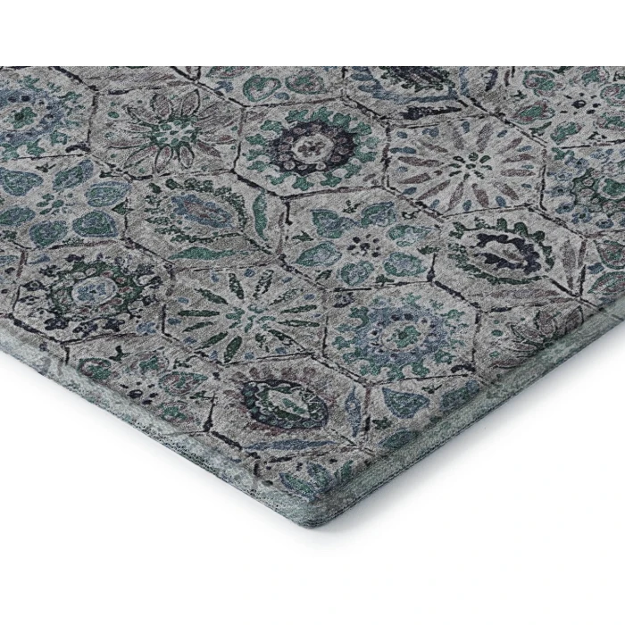 Addison Mayfield Teal AMF1938 - 8ft. Round Rug