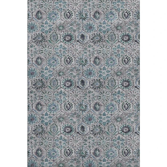 Addison Mayfield Teal AMF1938 - 8ft. Round Rug