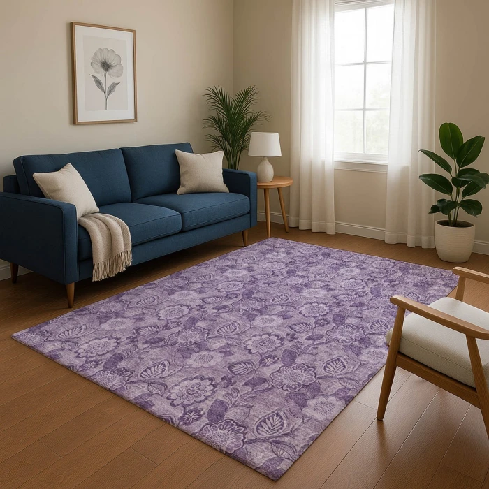 Addison Mayfield Purple AMF1939 - 8ft. Round Rug