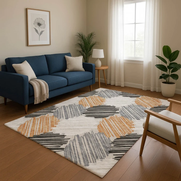 Addison Mayfield Orange AMF1942 - 8ft. Round Rug