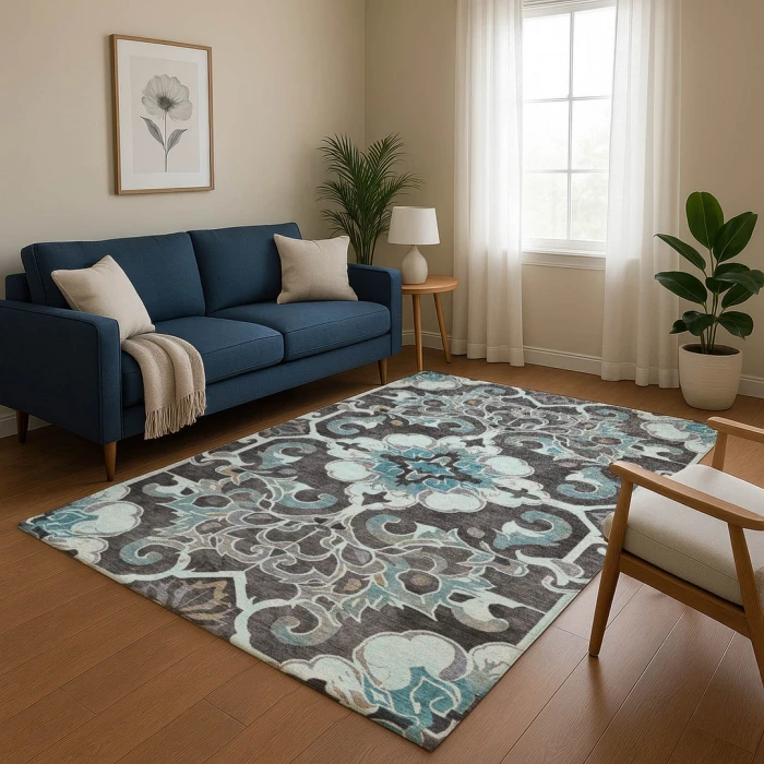Addison Mayfield Teal AMF1947 5ft. x 7ft. 6in. Rect. Rug