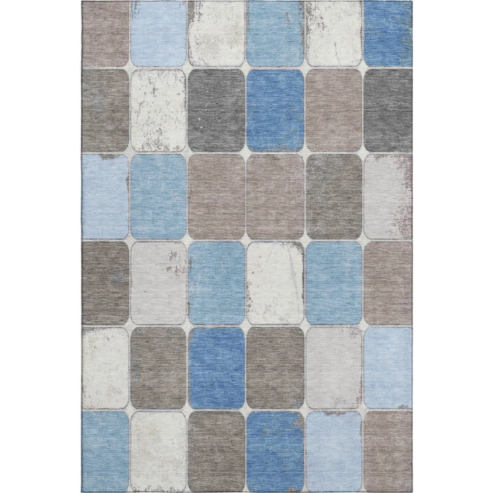 Addison Mayfield Blue AMF1948 - 8ft. Round Rug